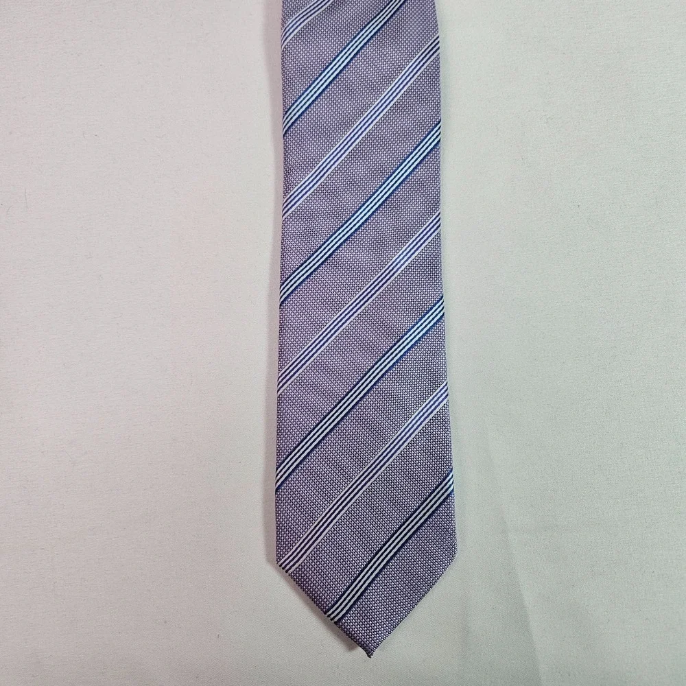 F&F Men Tie Purple Stripes 2.75
